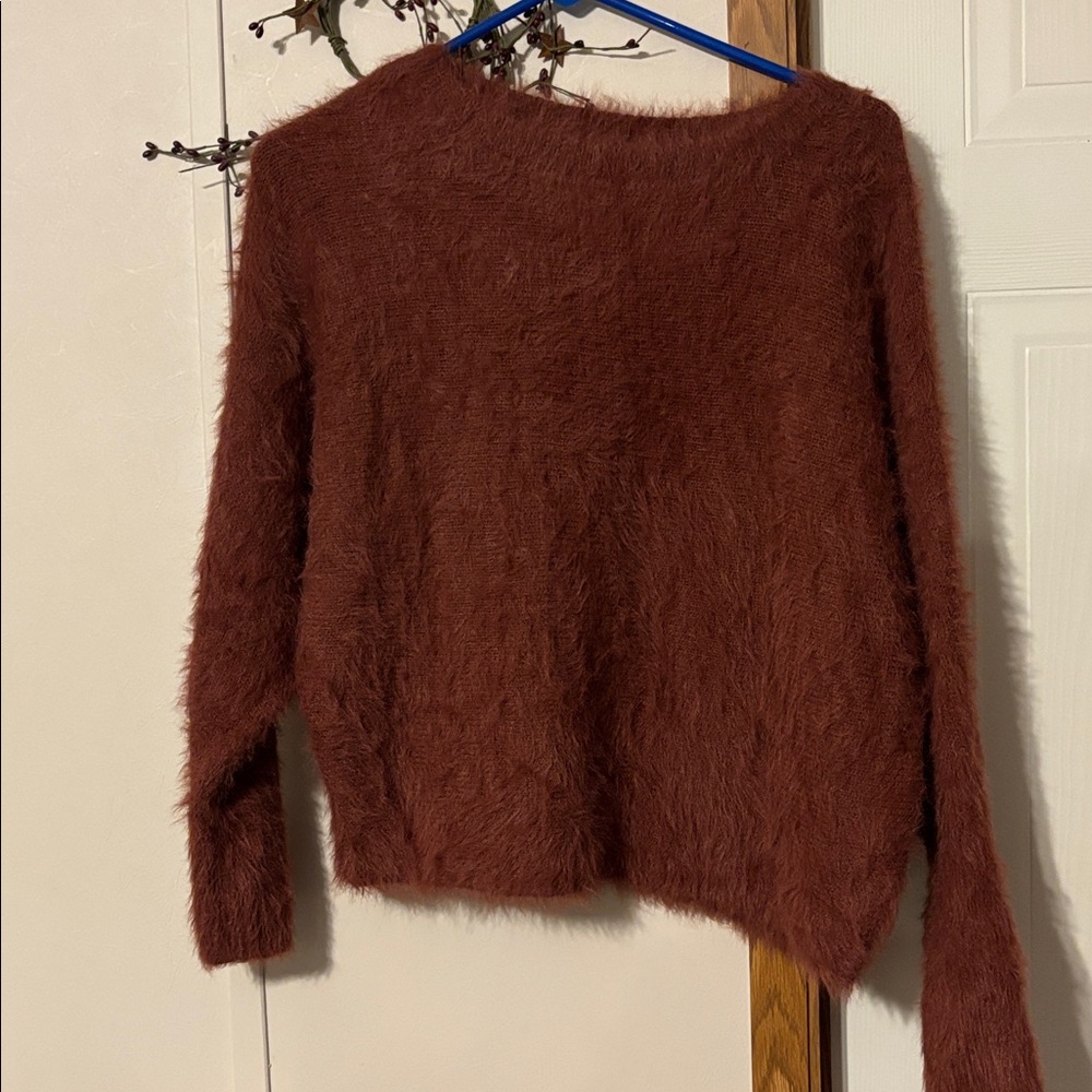 if it were me Soft maroon Crew Neck Sweater